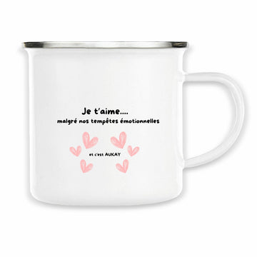 Mug metal - Je t'aime et c'est AUKAY - face_blanc
