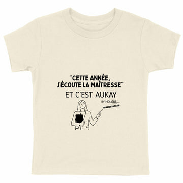 T-shirt Enfant Epais - Cette année j'écoute la maîtresse - face_naturel