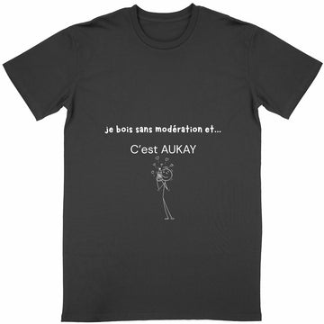 T-shirt Unisexe couleur « Je bois sans modération »